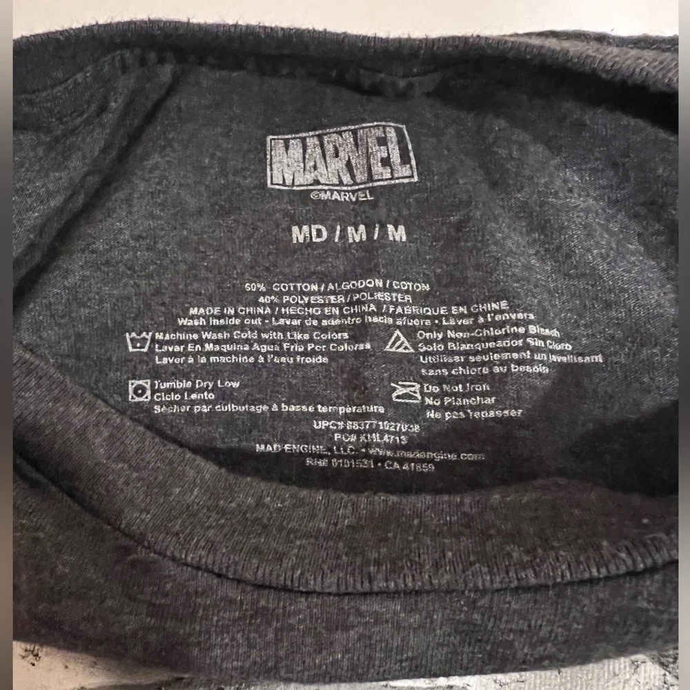 Marvel Men’s Dark Gray Captain America Star Emblem Short Sleeve T-Shirt Medium